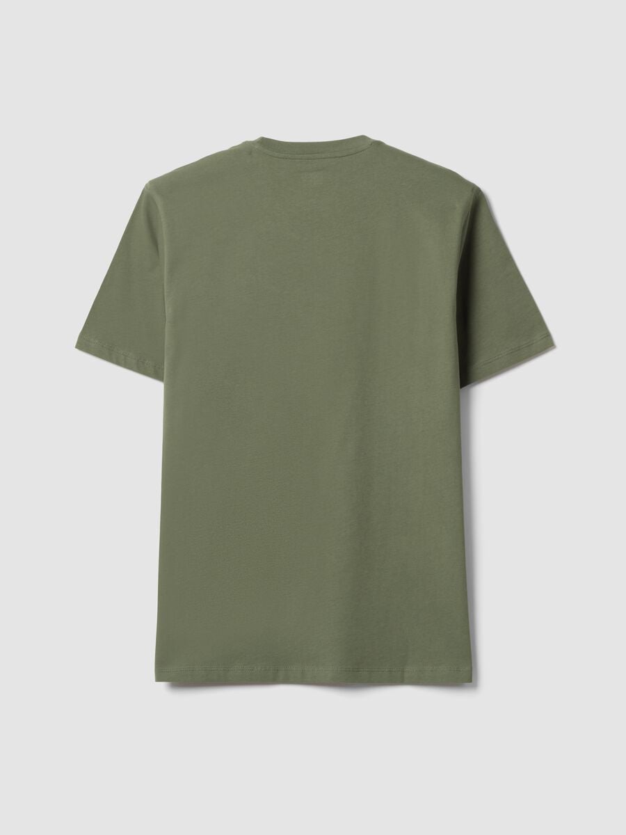 T-shirt verde in puro cotone organico jersey regular fit_1