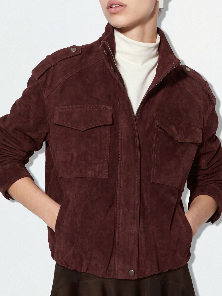 Red genuine leather jacket in regular fit_2