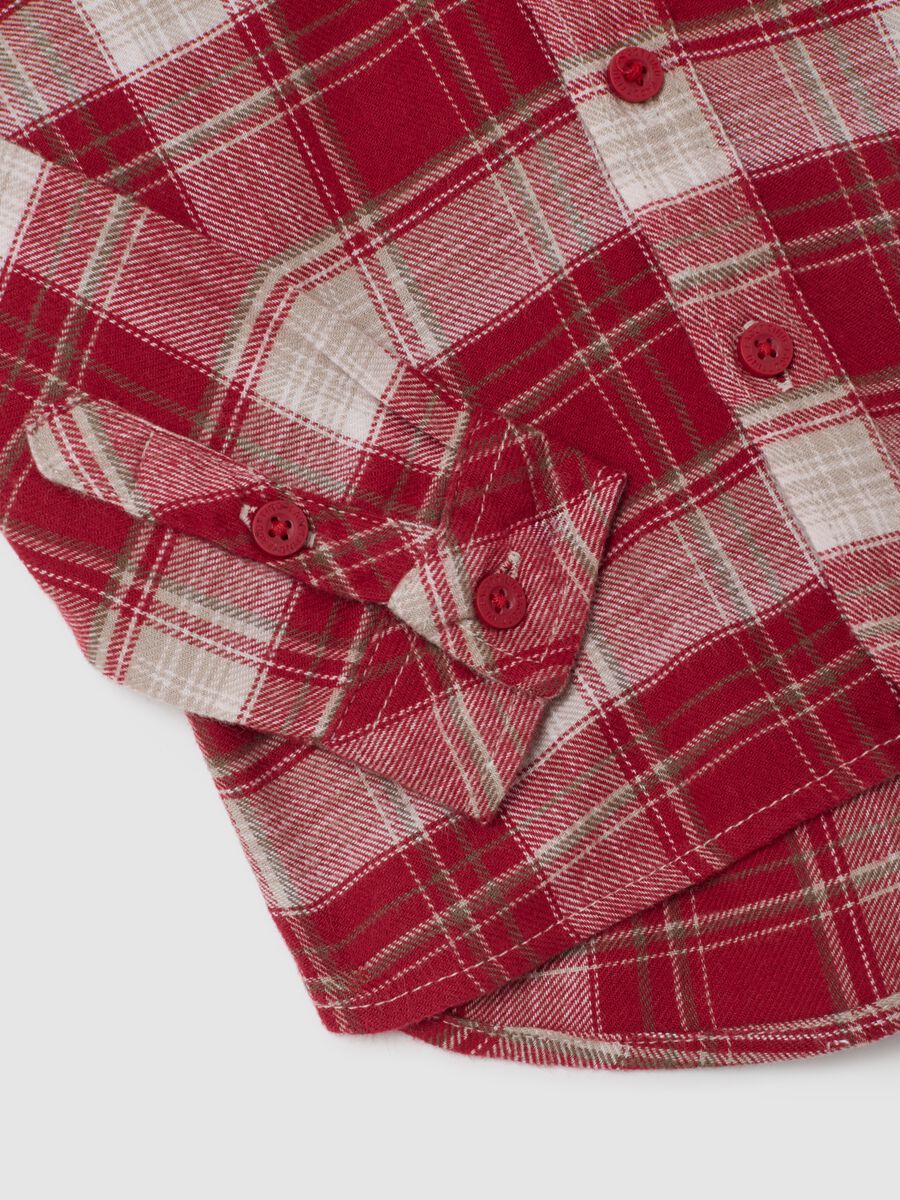 Multicolour plaid cotton shirt for boys, regular fit_3
