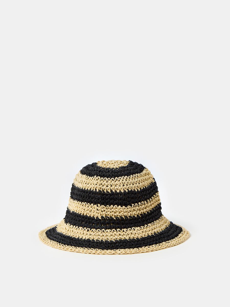 Sombrero de rafia con rayas_0