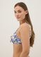 Blue floral stretch-fabric triangle bikini top_3