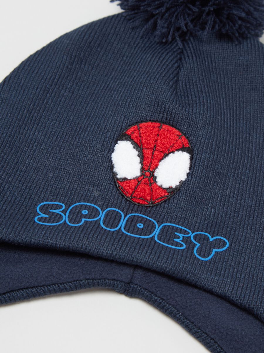 Spidey hat with pompom and ear flaps_1