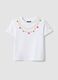 Girls' white stretch cotton t-shirt with beads_3