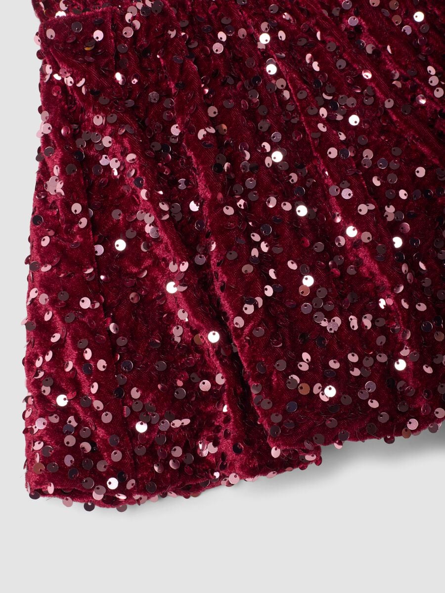 Plum purple sequin skirt with elasticated waist_3