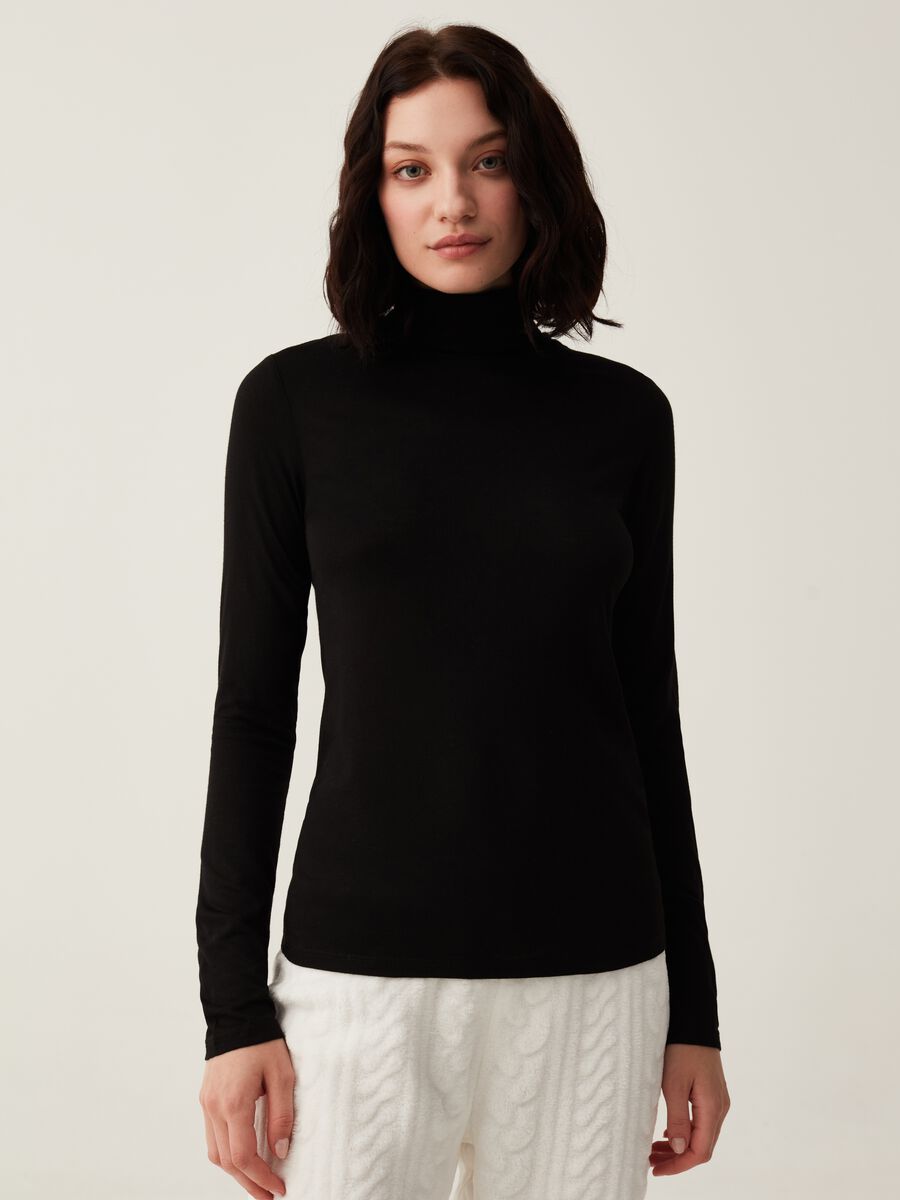 Thermal T-shirt in viscose and wool_0
