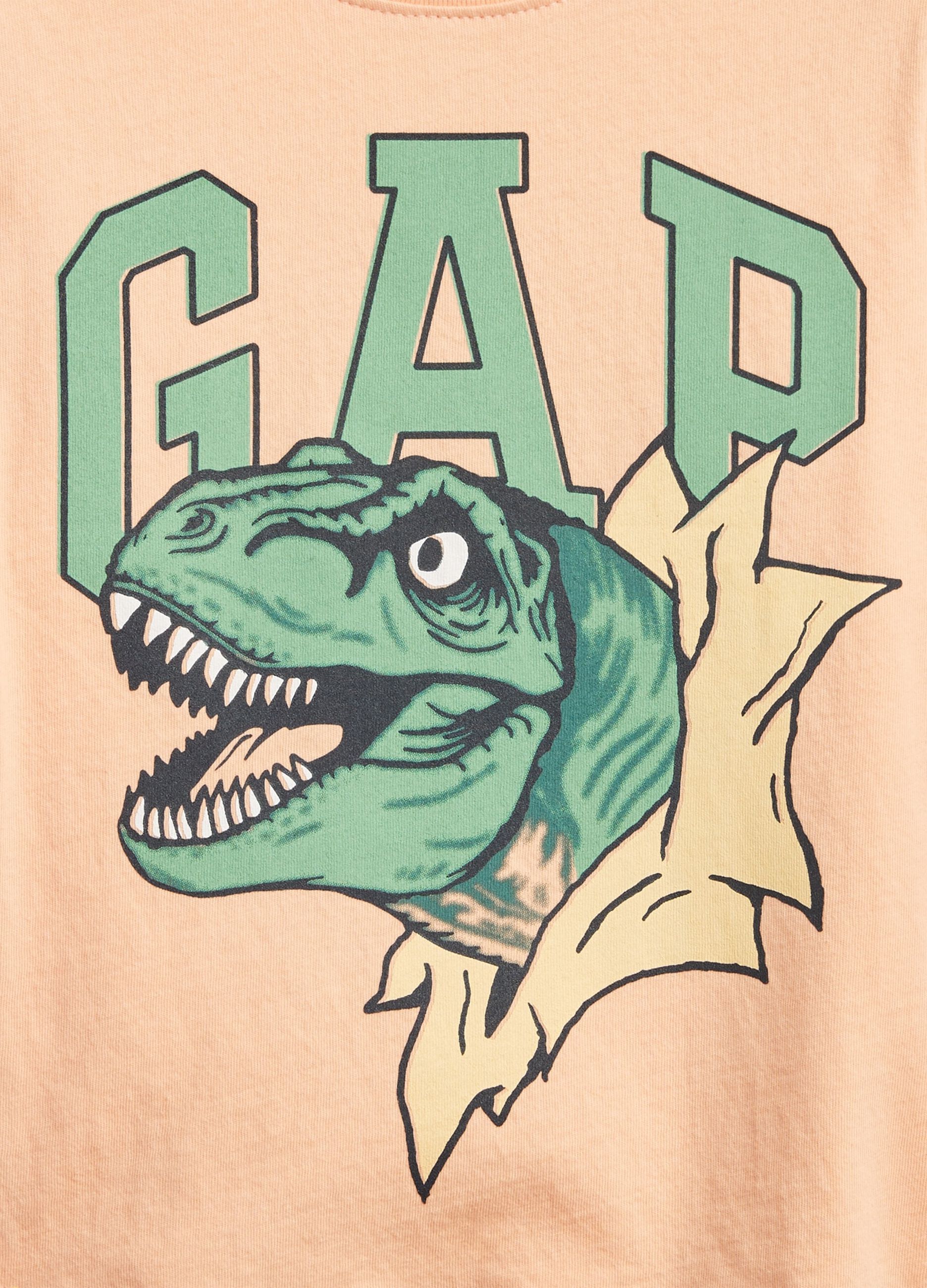 Camiseta de algodón con estampado dinosaurio
