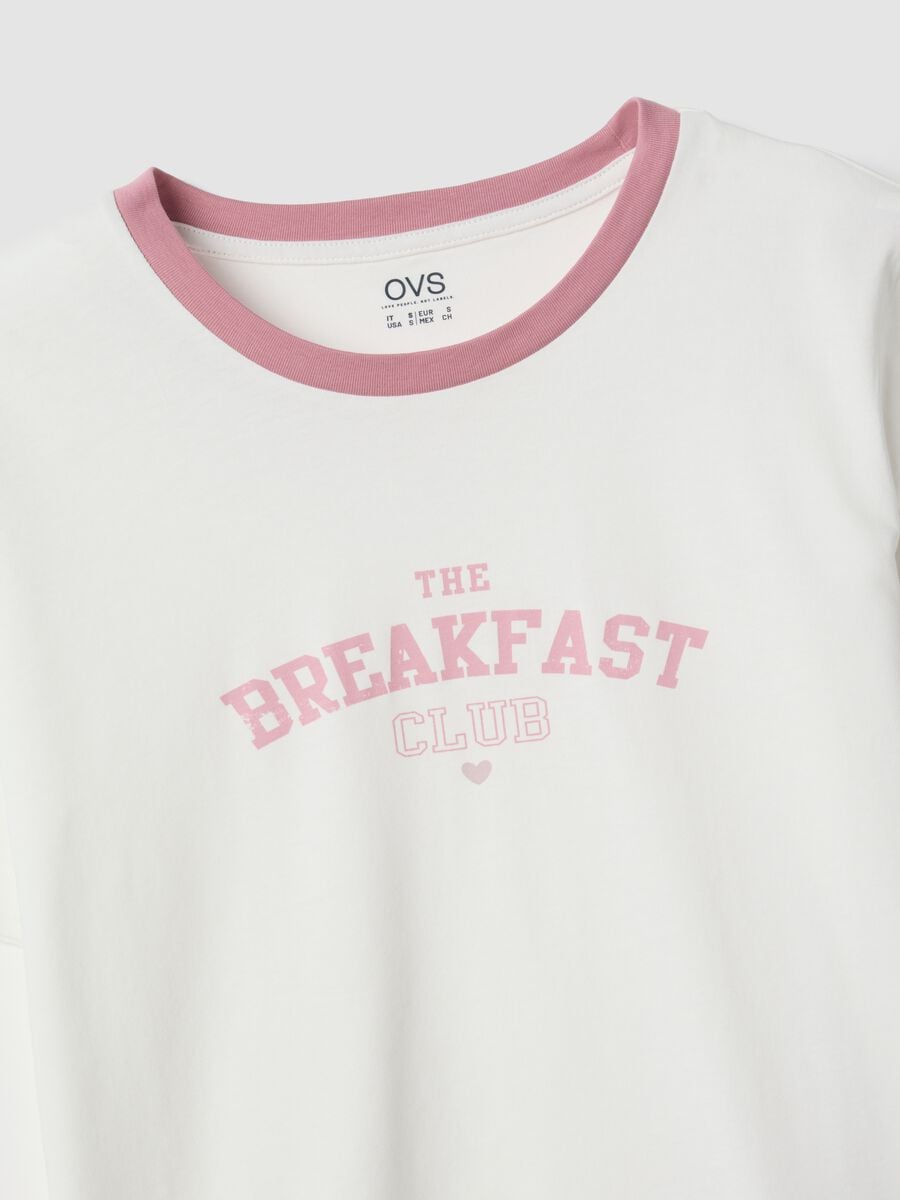 Pink and white organic cotton pyjamas with cropped trousers_6