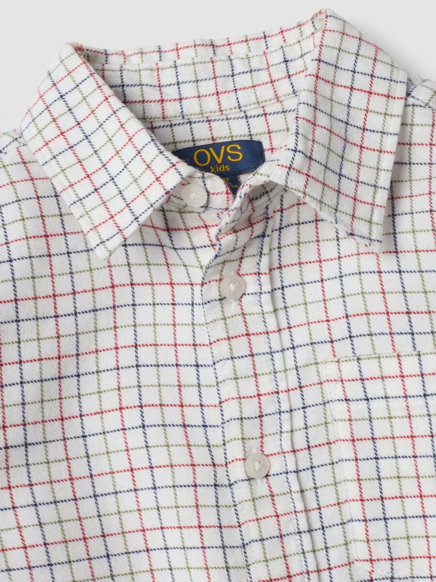 Camicia verde a quadri in puro cotone_2