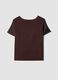 Brown satin V-neck stretch blouse, regular fit_6