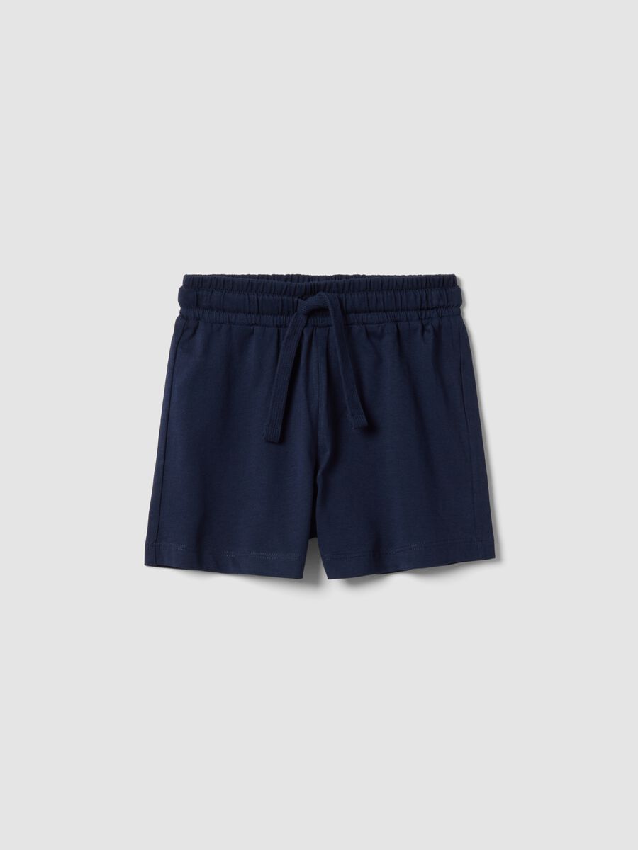Girls&rsquo; blue pure cotton regular-fit shorts_0