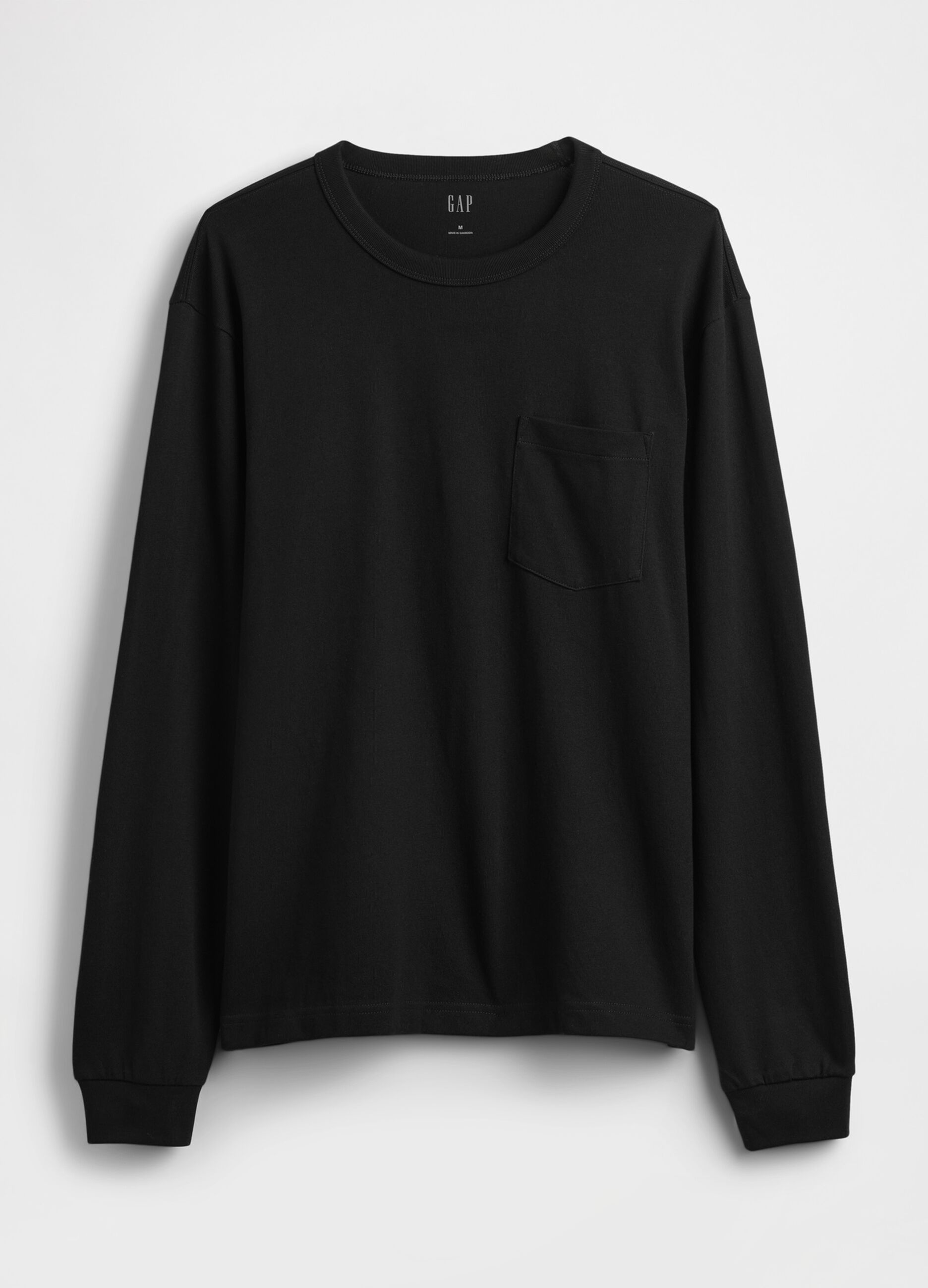 Black Long Sleeve Cotton Top