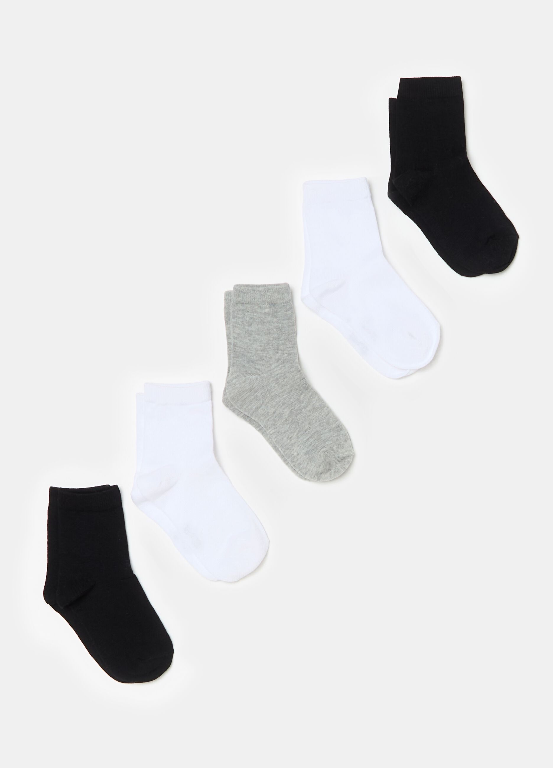 Five-pair pack stretch cotton socks
