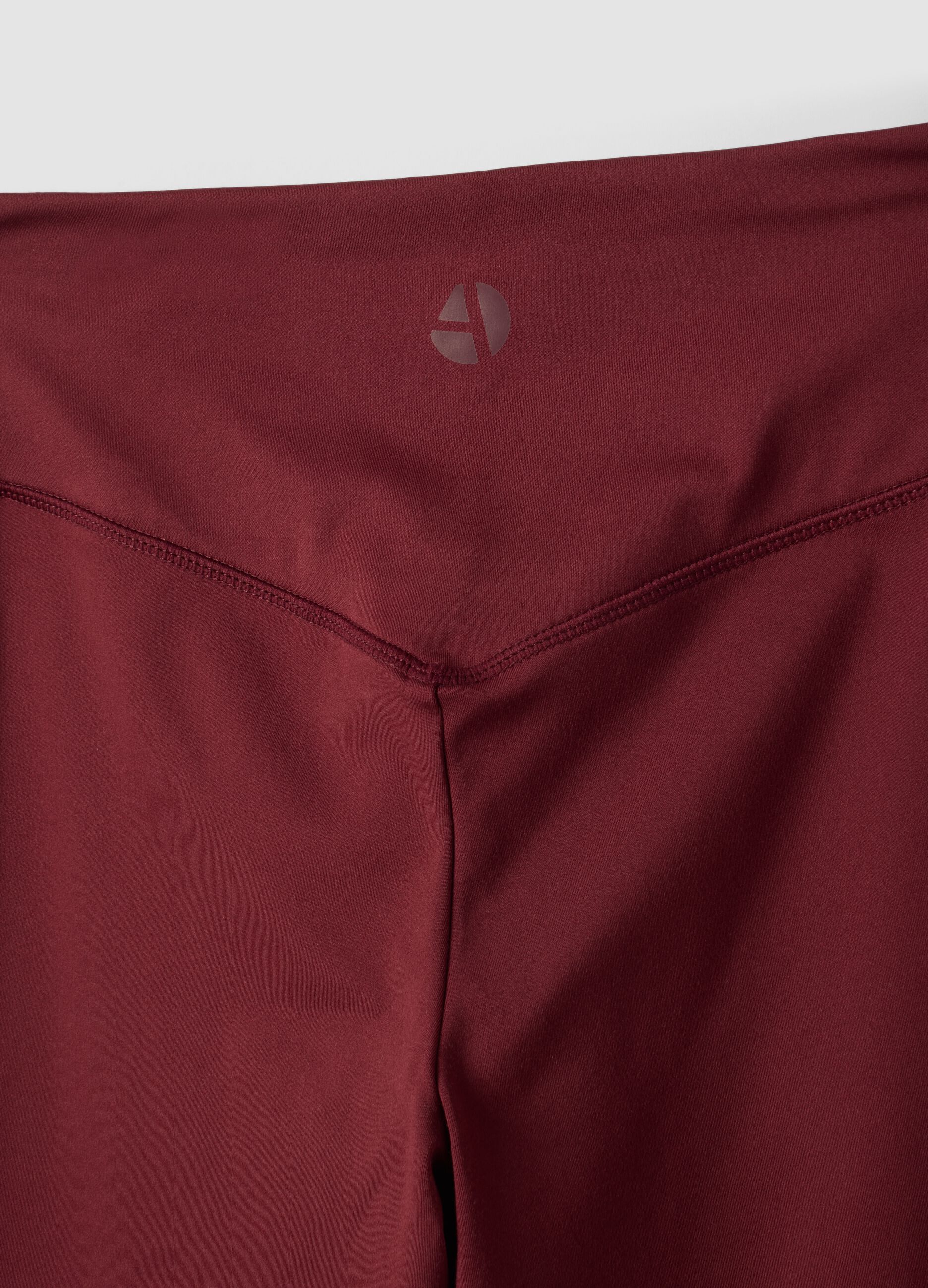 Red flared leggings in stretch fabric