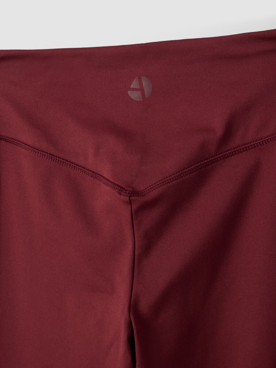 Red flared leggings in stretch fabric_6
