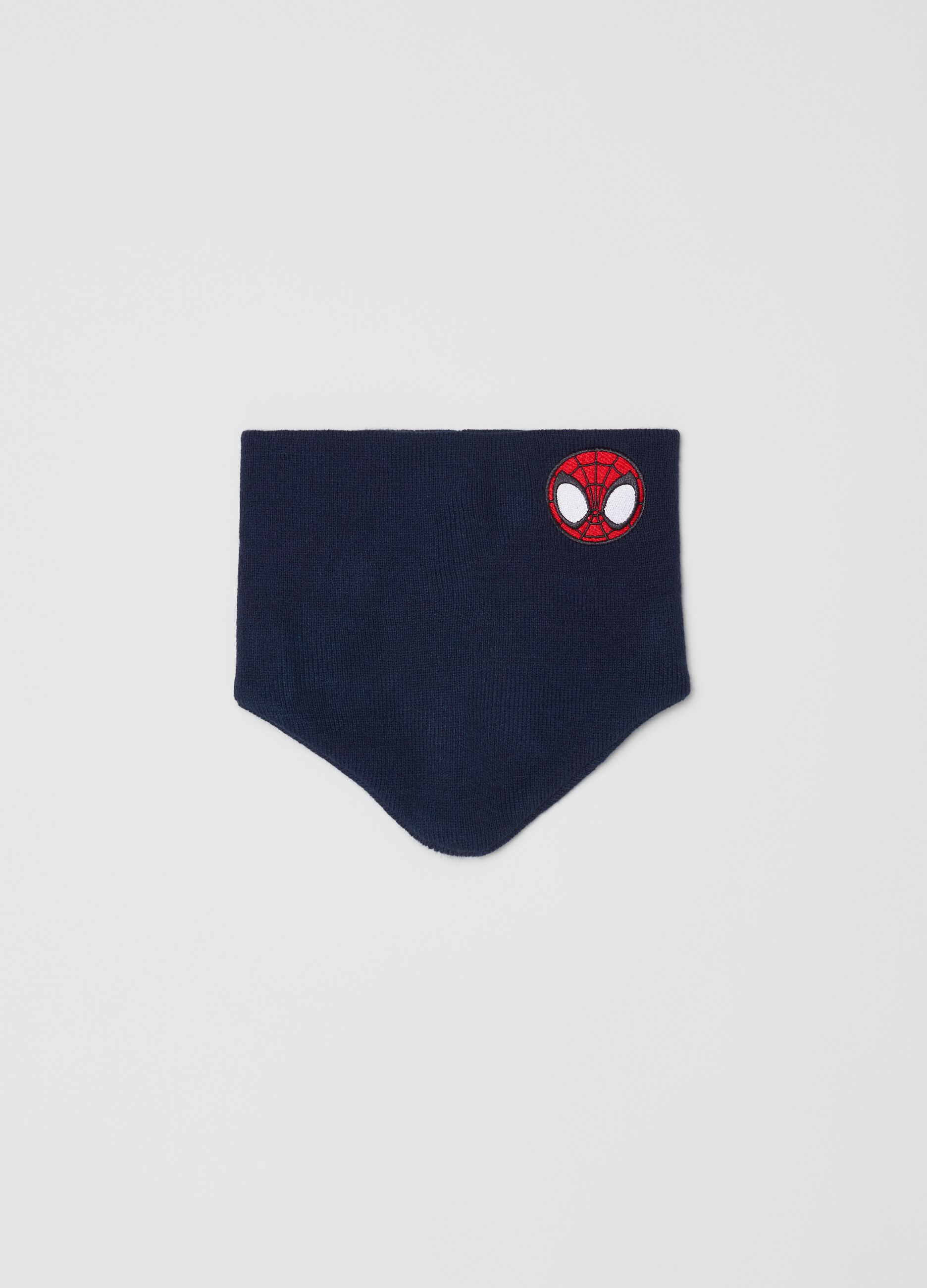 FAGOTTINO Baby Boy's Black/Red Knitted neck warmer with Spider-Man patch