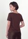 Brown satin V-neck stretch blouse, regular fit_3