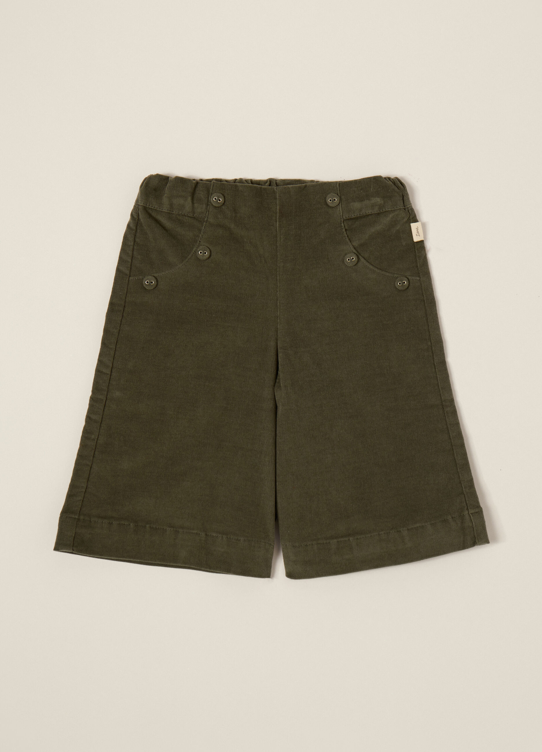 Green regular corduroy trousers