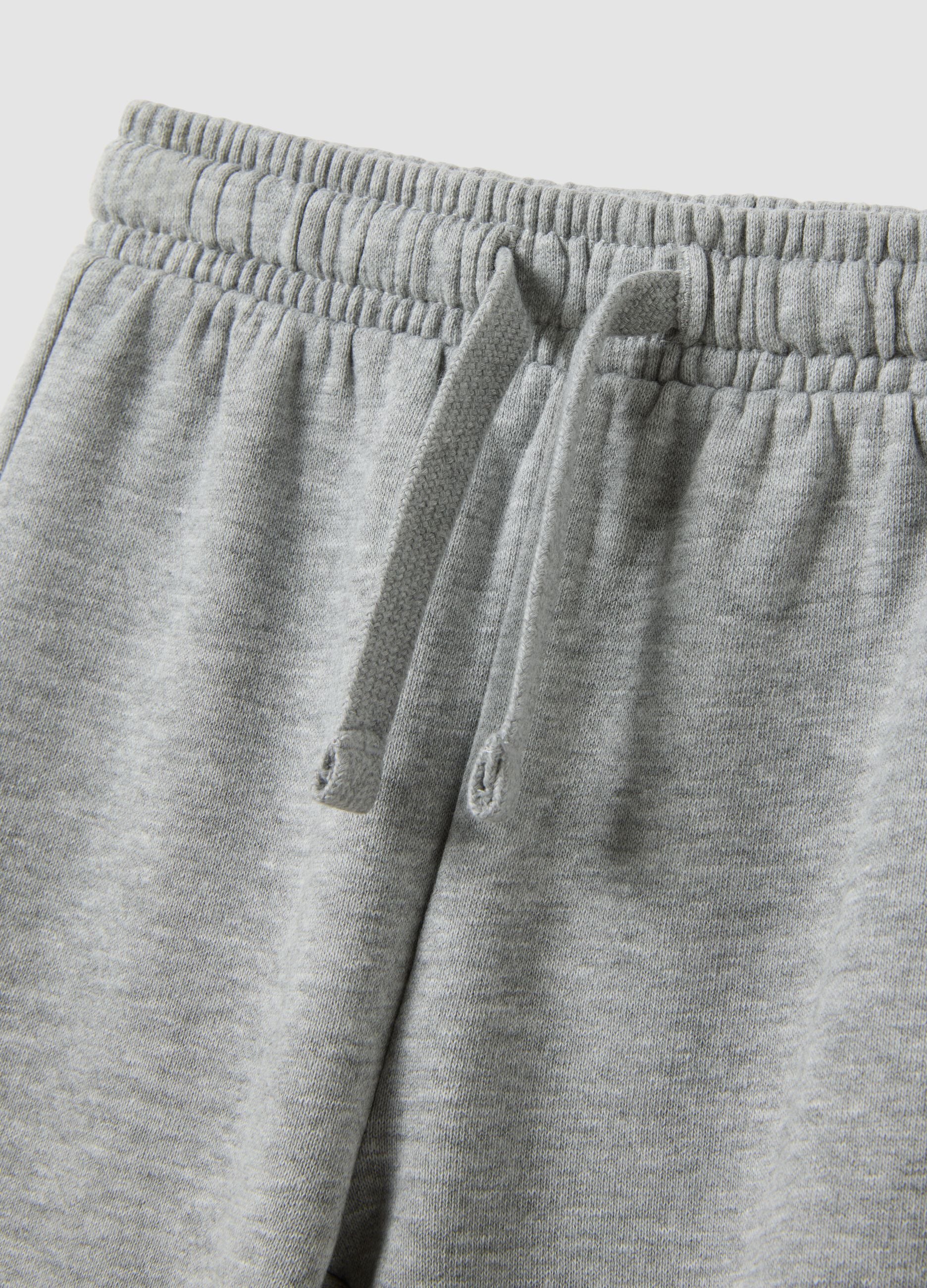 Grey marl jogger trousers in pure organic cotton
