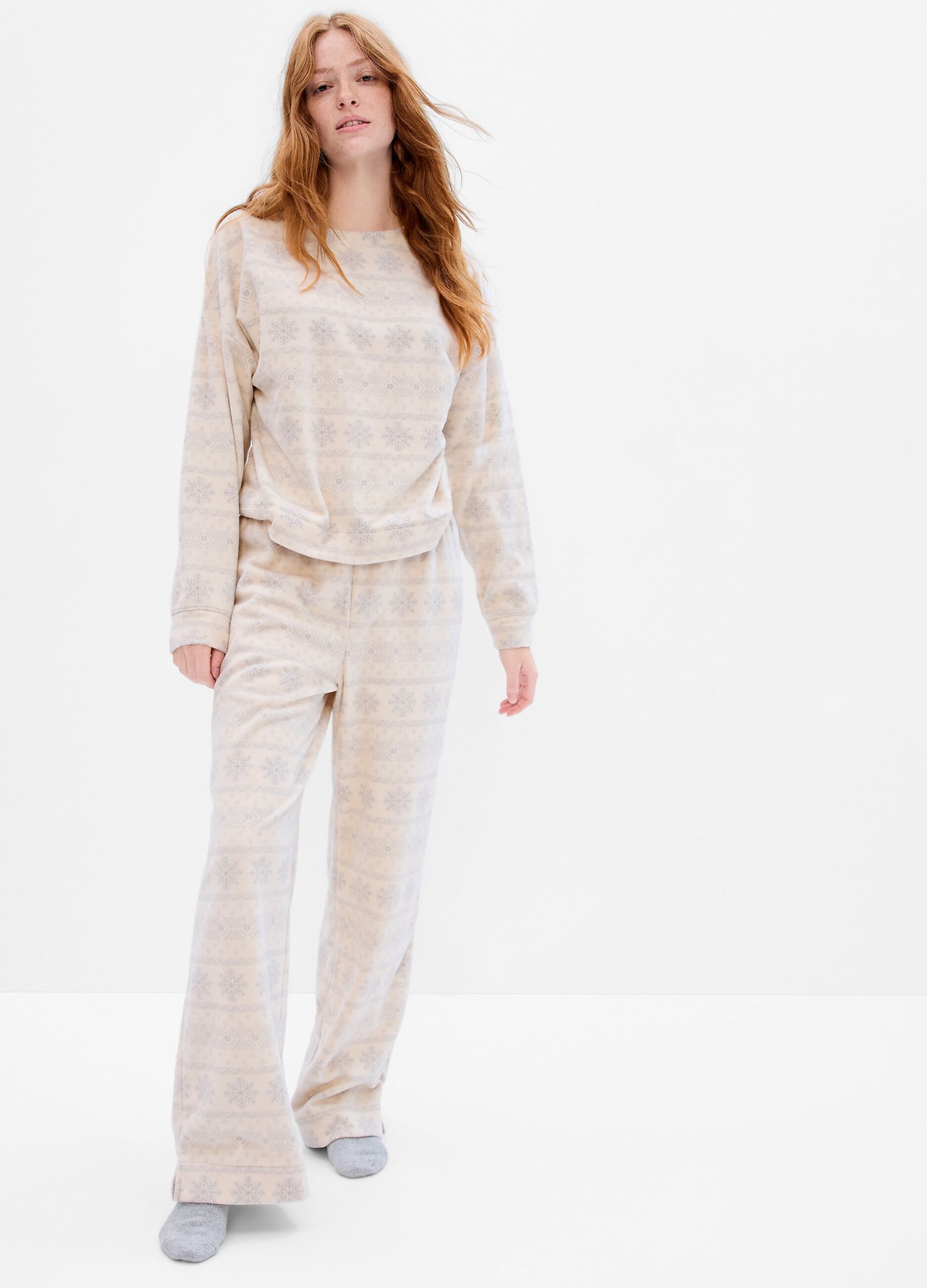 Full-length pyjama bottoms with Norwegian print