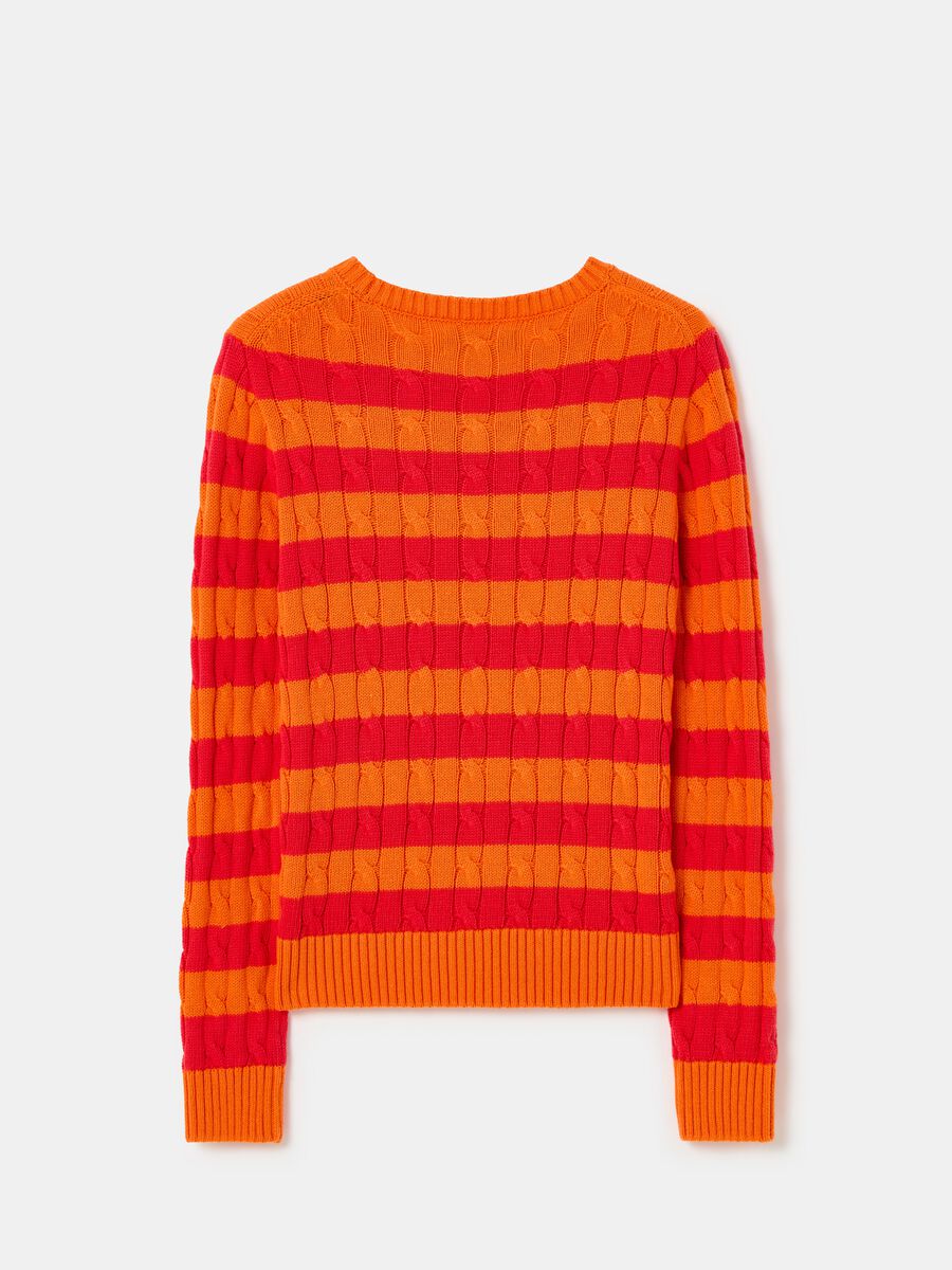 Striped pullover with braided design_4