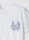 Wei&szlig;es T-Shirt aus reiner Baumwolle mit Frontprint, Regular Fit_5