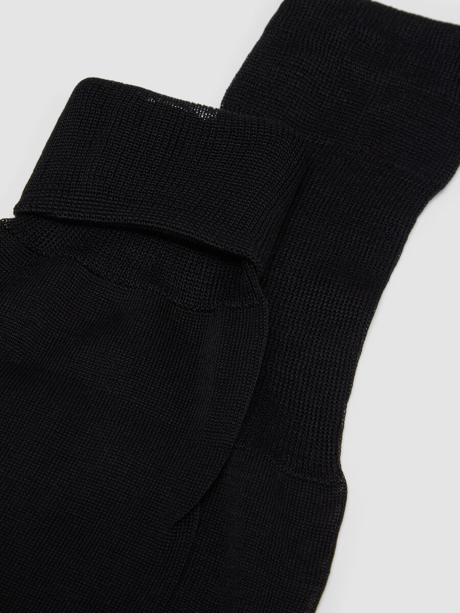 Black knee-high socks in pure cotton_1
