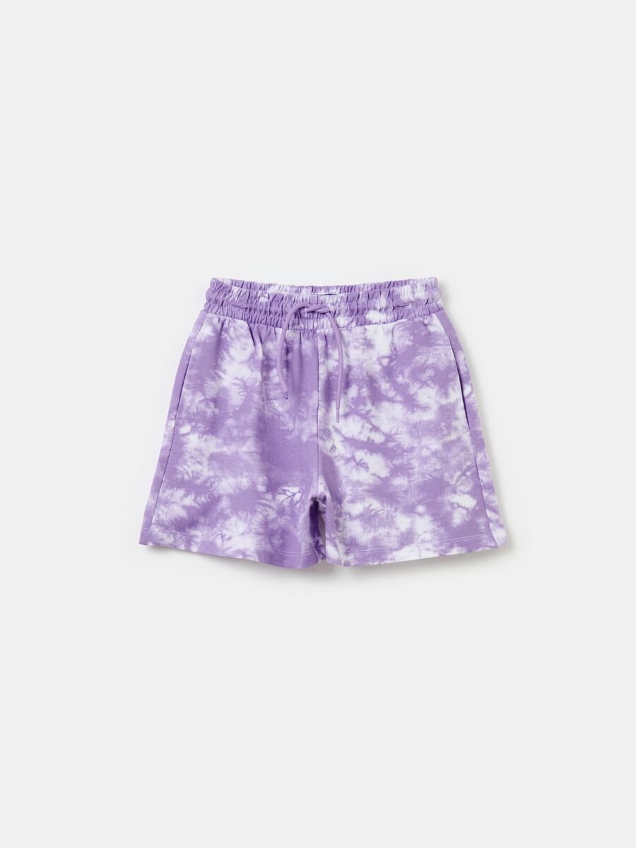 Tie dye shorts in French terry_0