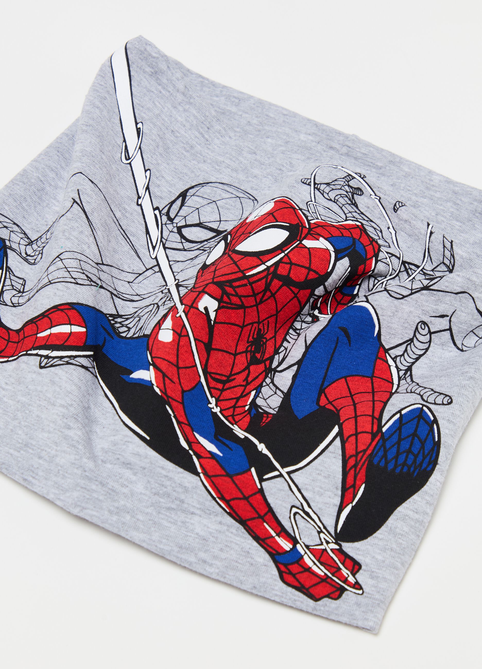 Stretch neck warmer with Spider-Man print