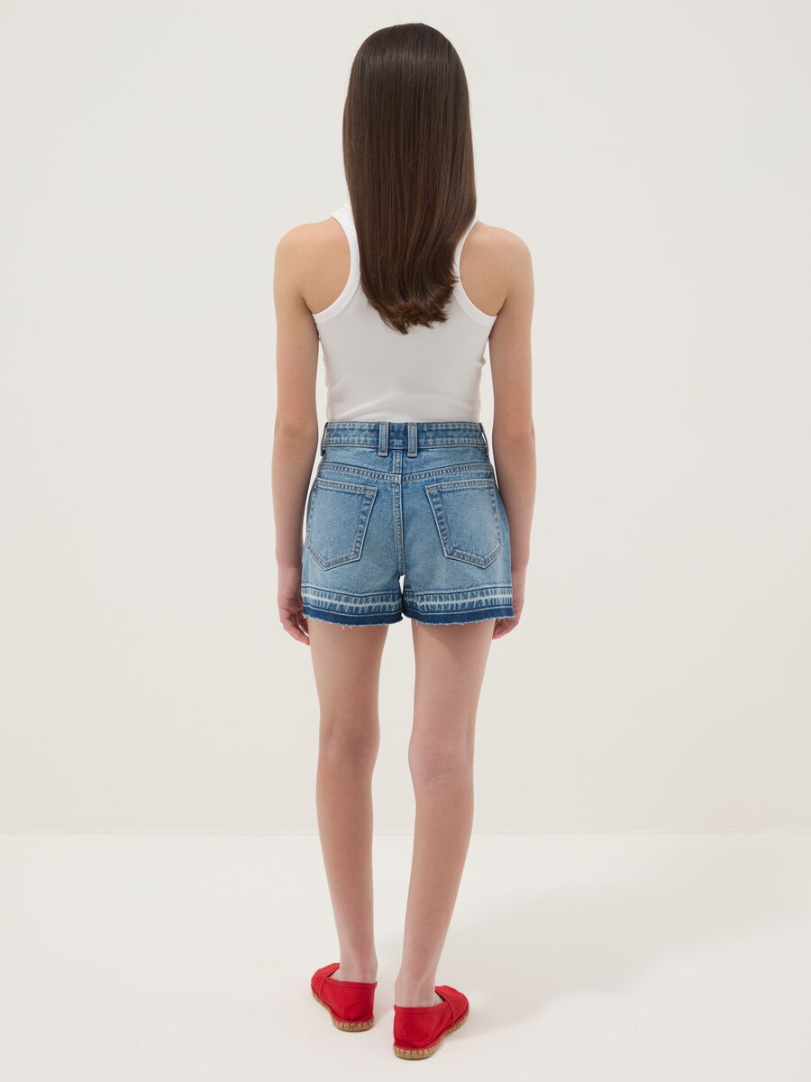 Blaue Denim-Shorts aus reiner Baumwolle f&uuml;r M&auml;dchen, Straight Fit_1
