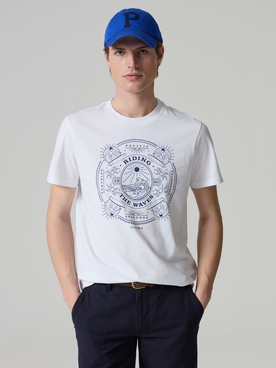 T-shirt in cotone con stampa grafica_0