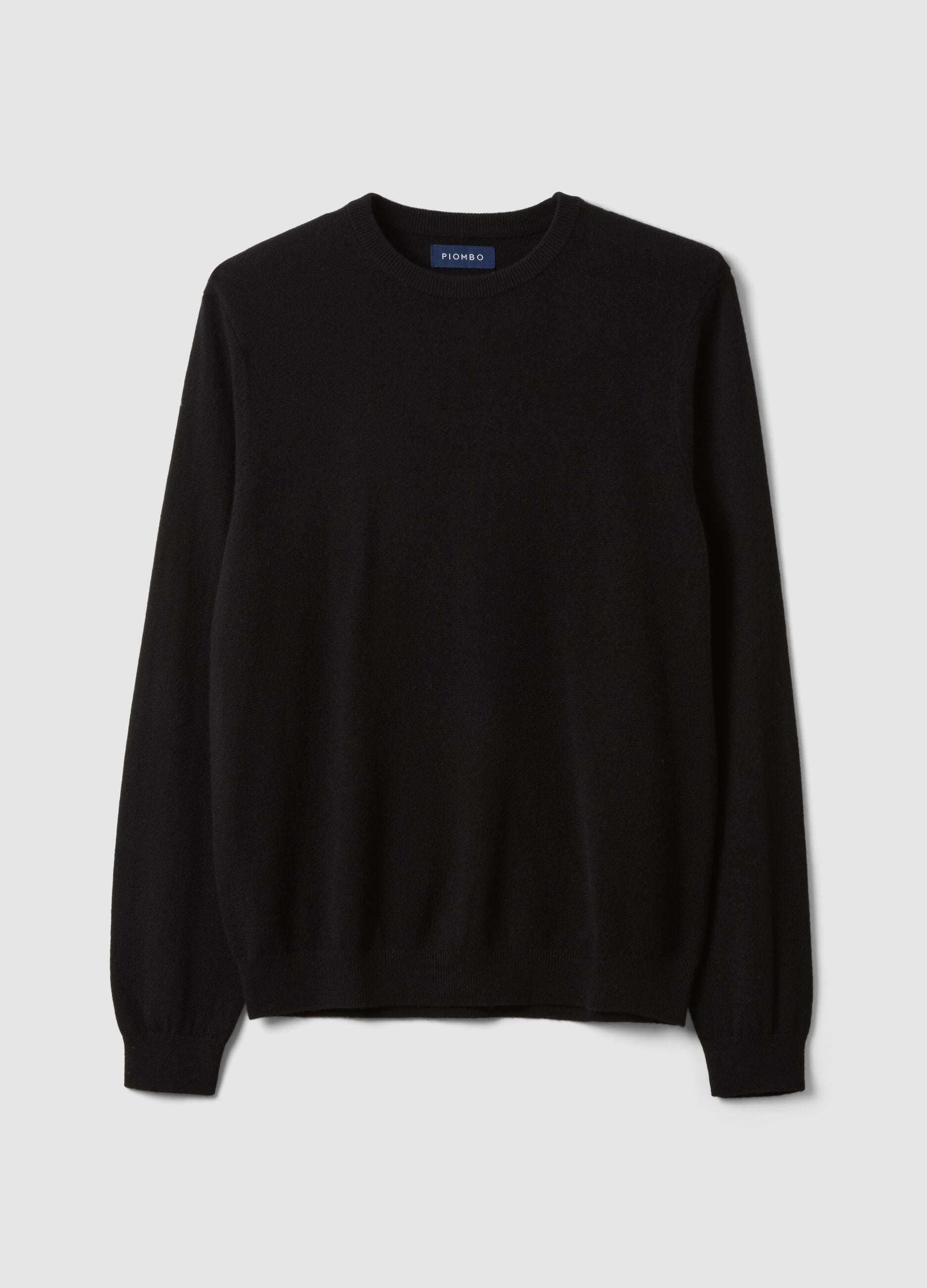 Schwarzer Pullover aus reinem Kaschmir, Regular Fit