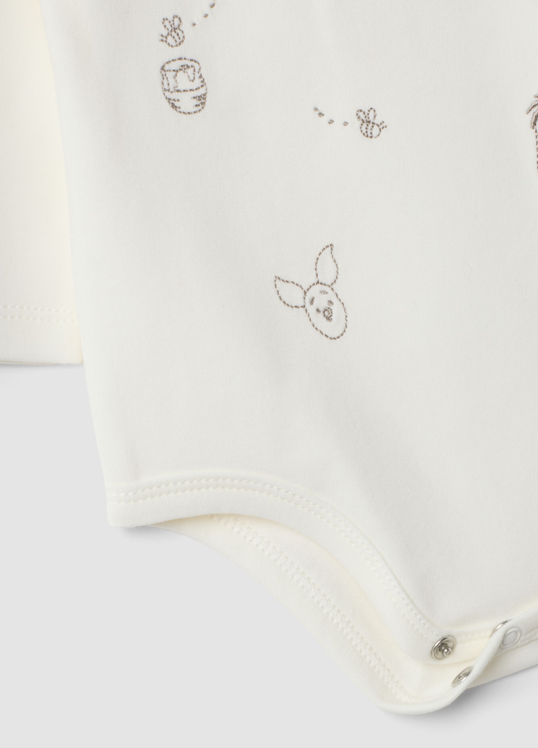Wei&szlig;er Baby-Body aus reiner Bio-Baumwolle mit Kragen und Winnie‑the‑Pooh-Print