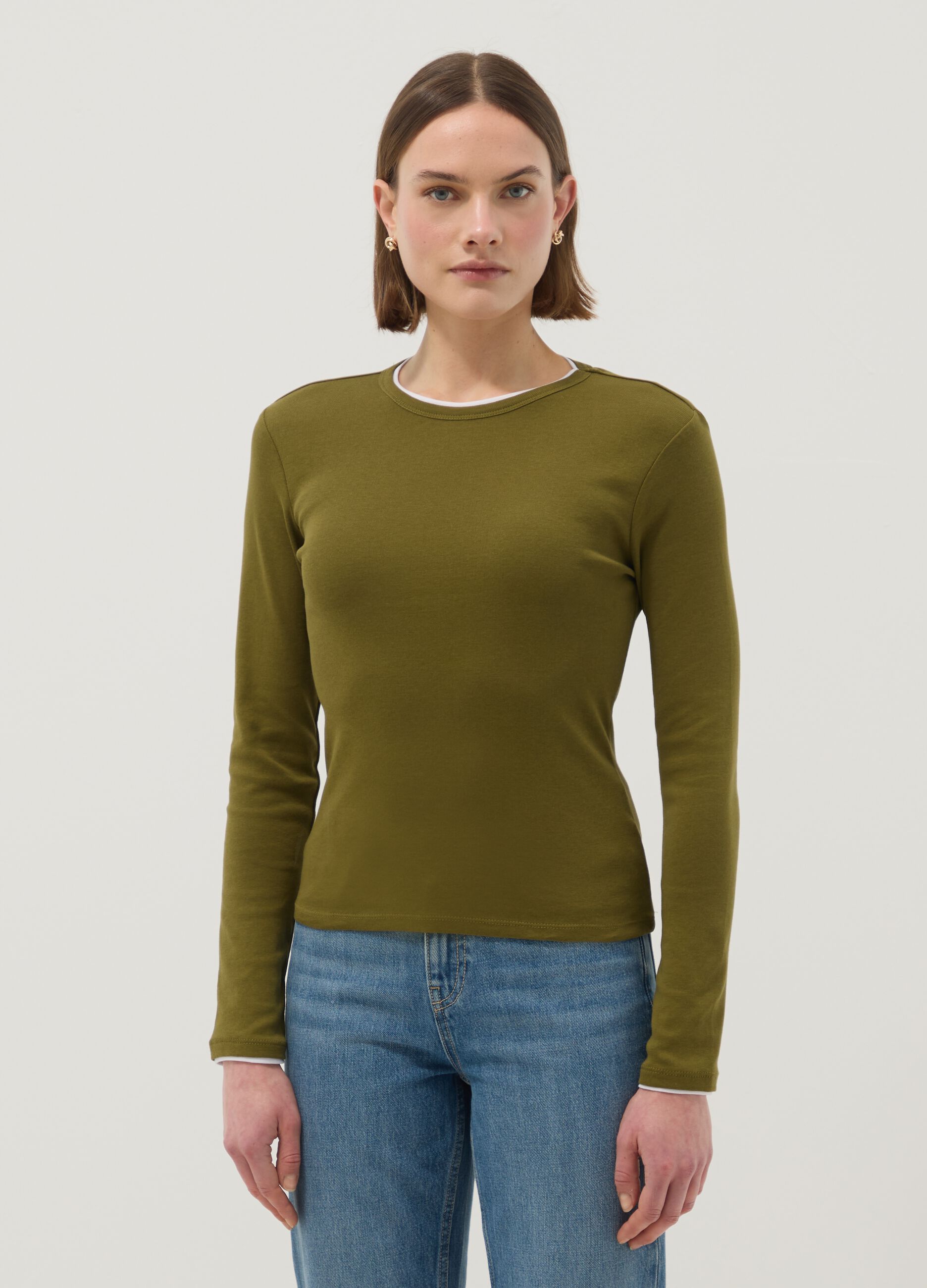 Pure Cotton Green Long Sleeve Regular Fit Shirt