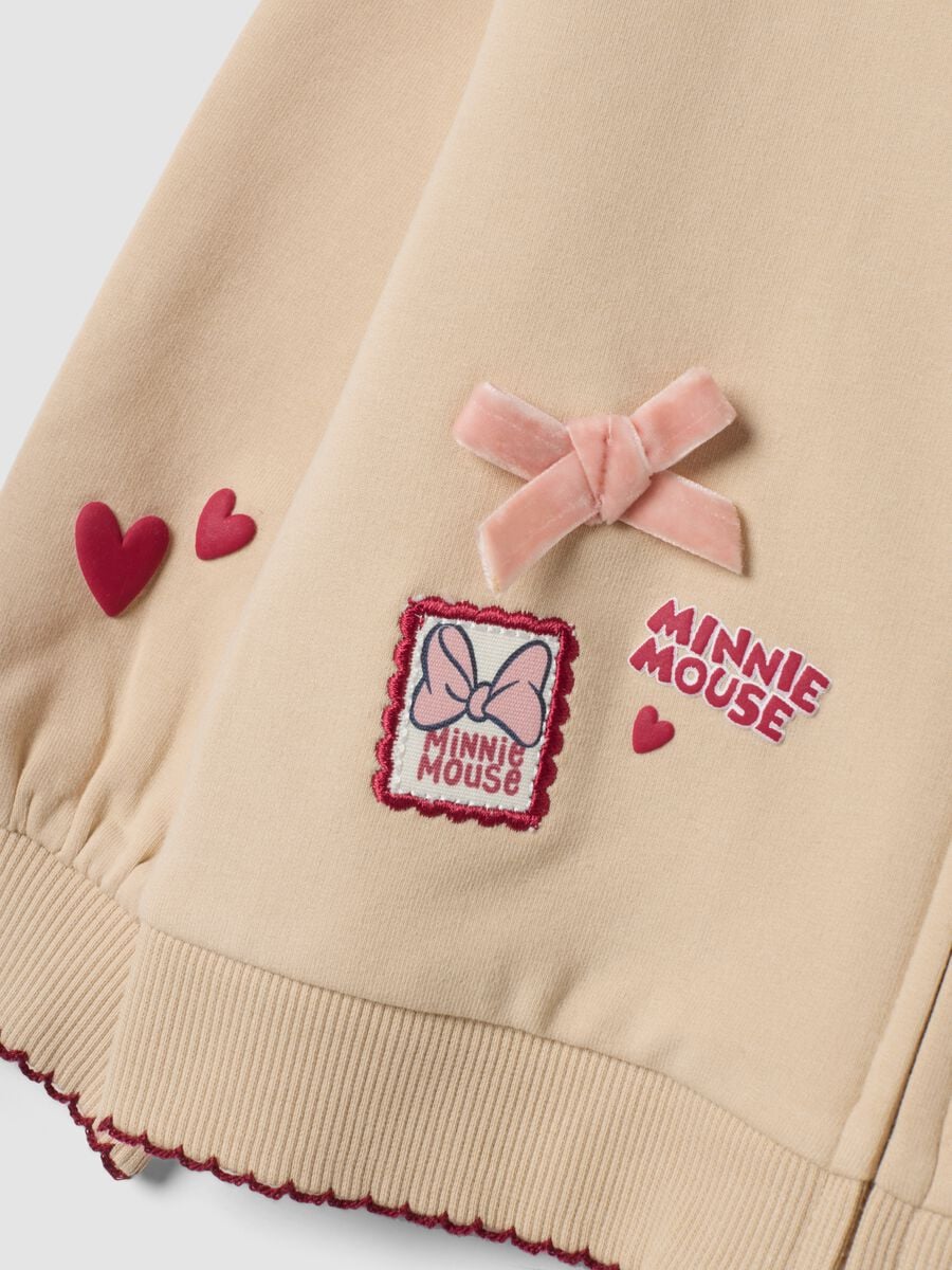 Beige oversized organic stretch cotton sweatshirt with Minnie print_2
