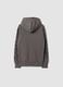 Dark grey cotton-blend hooded sweatshirt with embossed embroidery_1