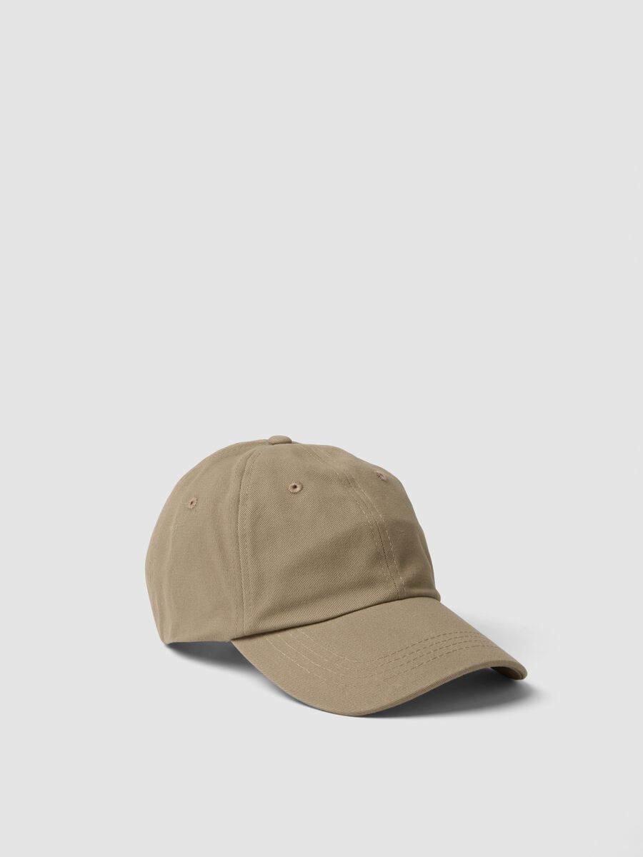Beige Baseballcap aus reiner Baumwolle_0