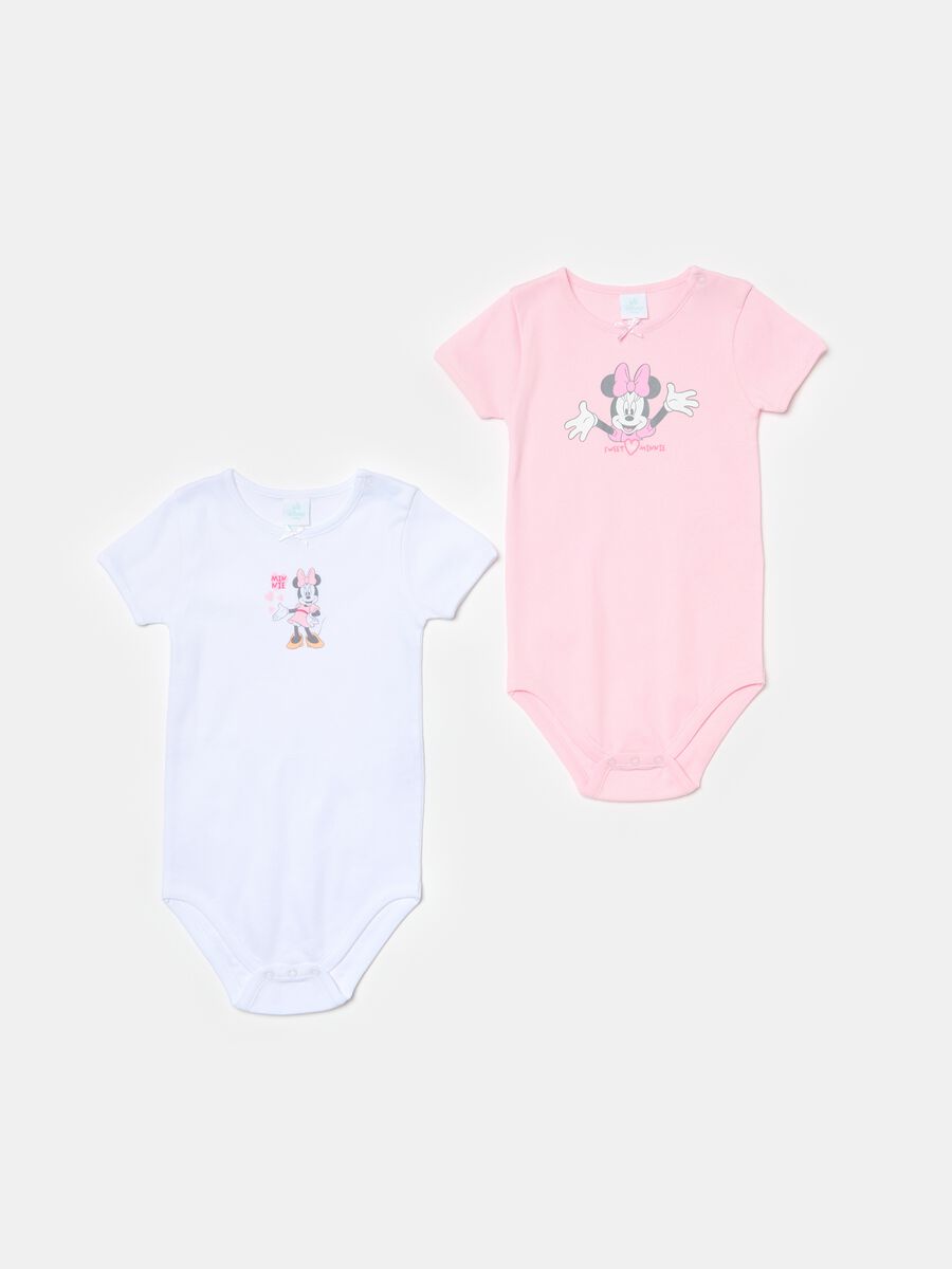 Two-pack bodysuits with short sleeves and Minnie Mouse print_0