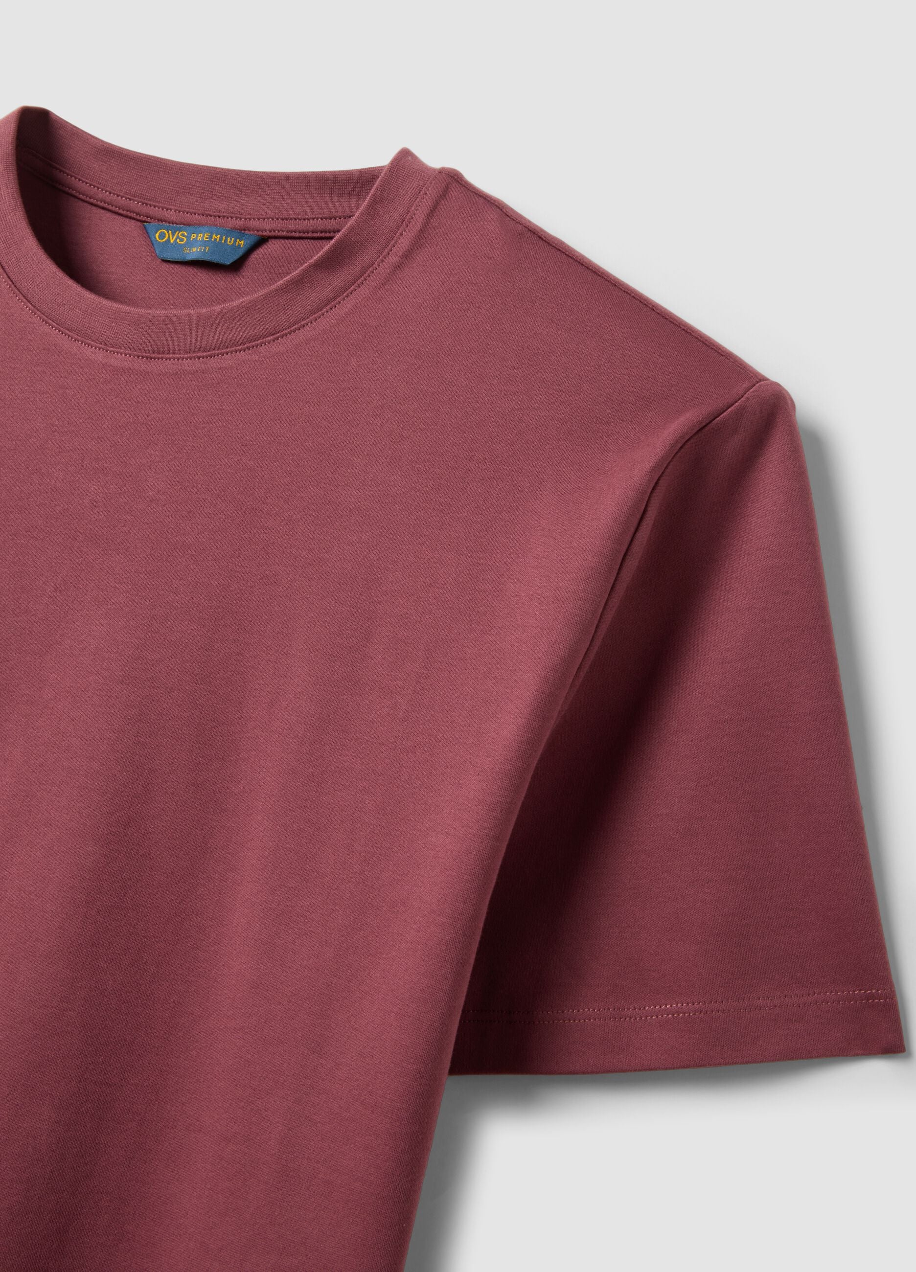 T-shirt rossa in puro cotone mercerizzato slim fit