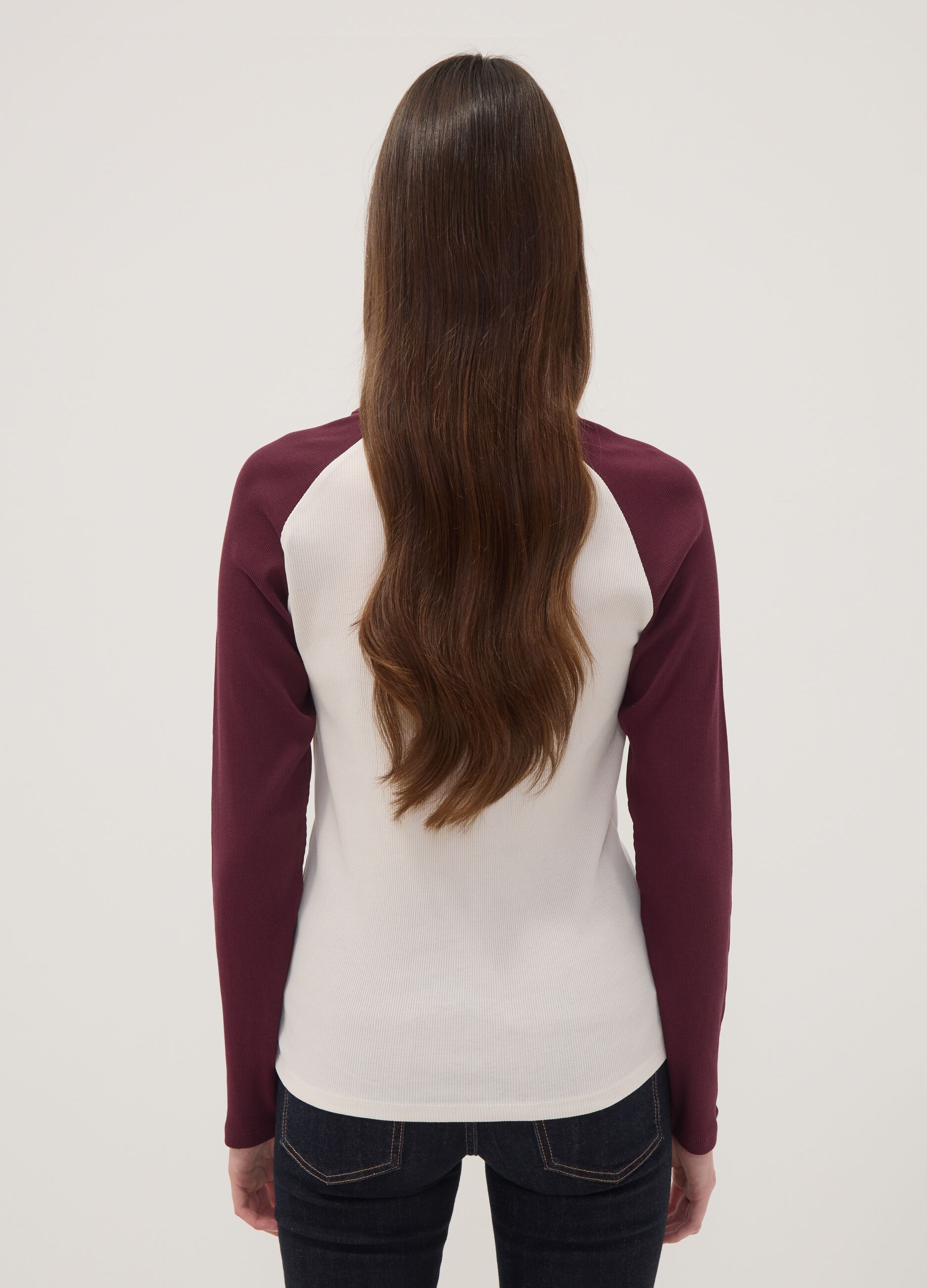 White long-sleeve pure cotton T-shirt