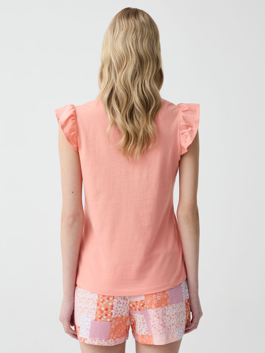 Short pyjamas with flounce with patchwork print_2