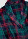 Multicolour checked coral fleece dressing gown with belt_5