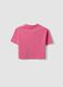 T-shirt rosa em algod&atilde;o puro com estrelas aplicadas, corte regular para rapariga_1