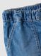 Children's regular fit blue denim cotton blend shorts_2