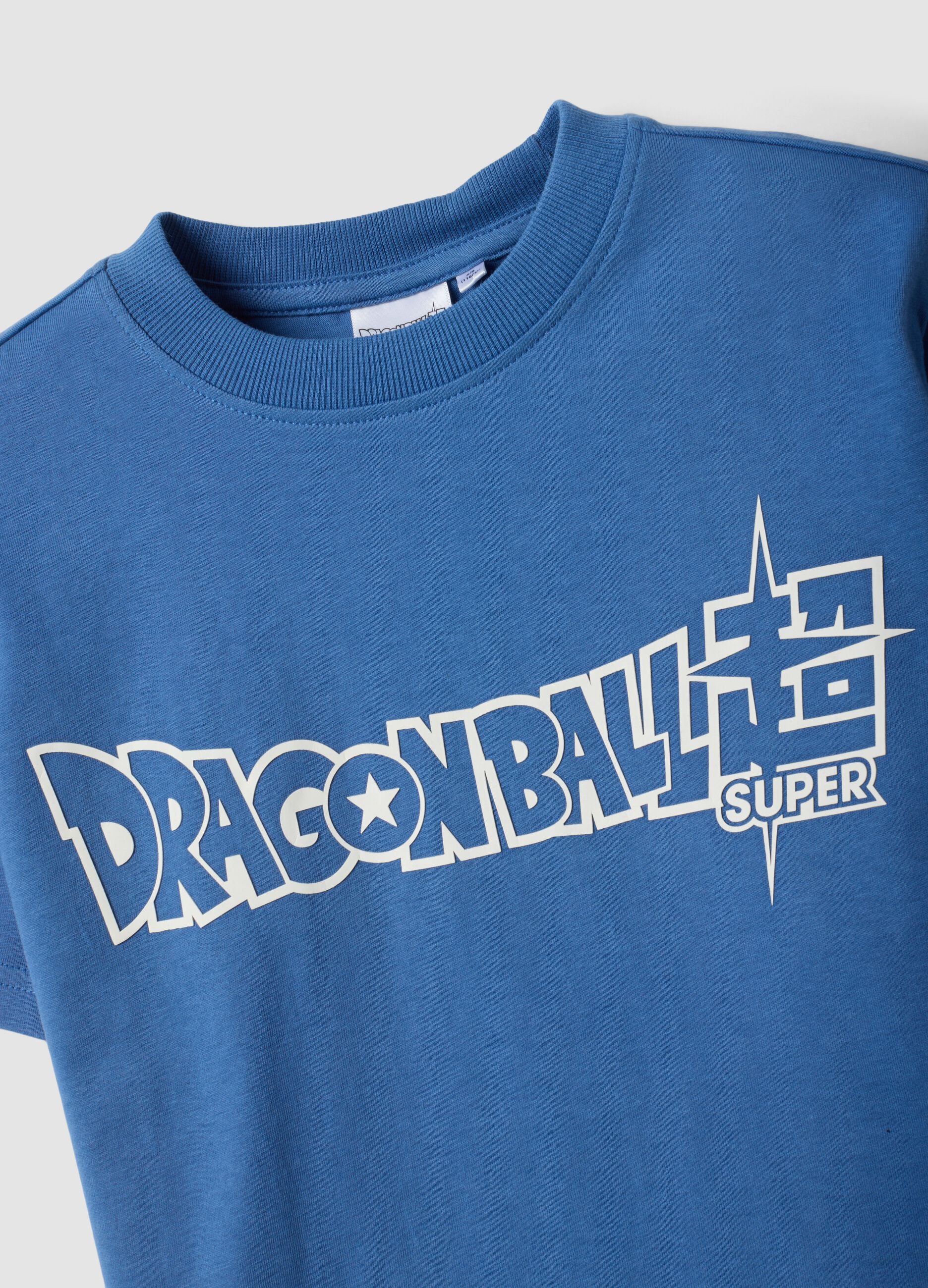 Blaue Oversize-T-Shirt aus reiner Baumwolle mit Rundhals und Dragon Ball Print f&uuml;r Jungen