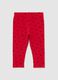 Red leggings for girls in stretch cotton with heart prints_0