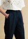 Blue denim jogger trousers in pure cotton, relaxed fit_3
