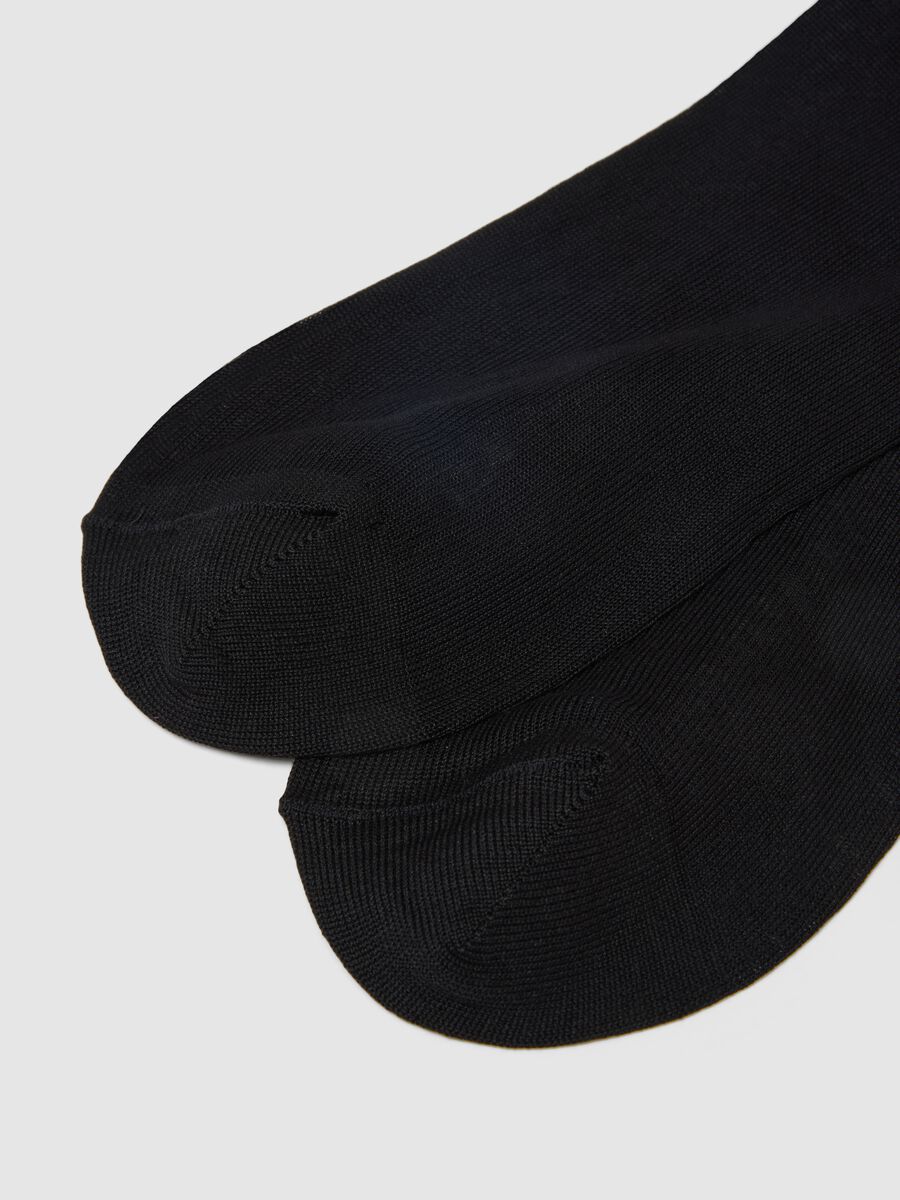 Tripack calze lunghe in puro cotone nero regular fit_2