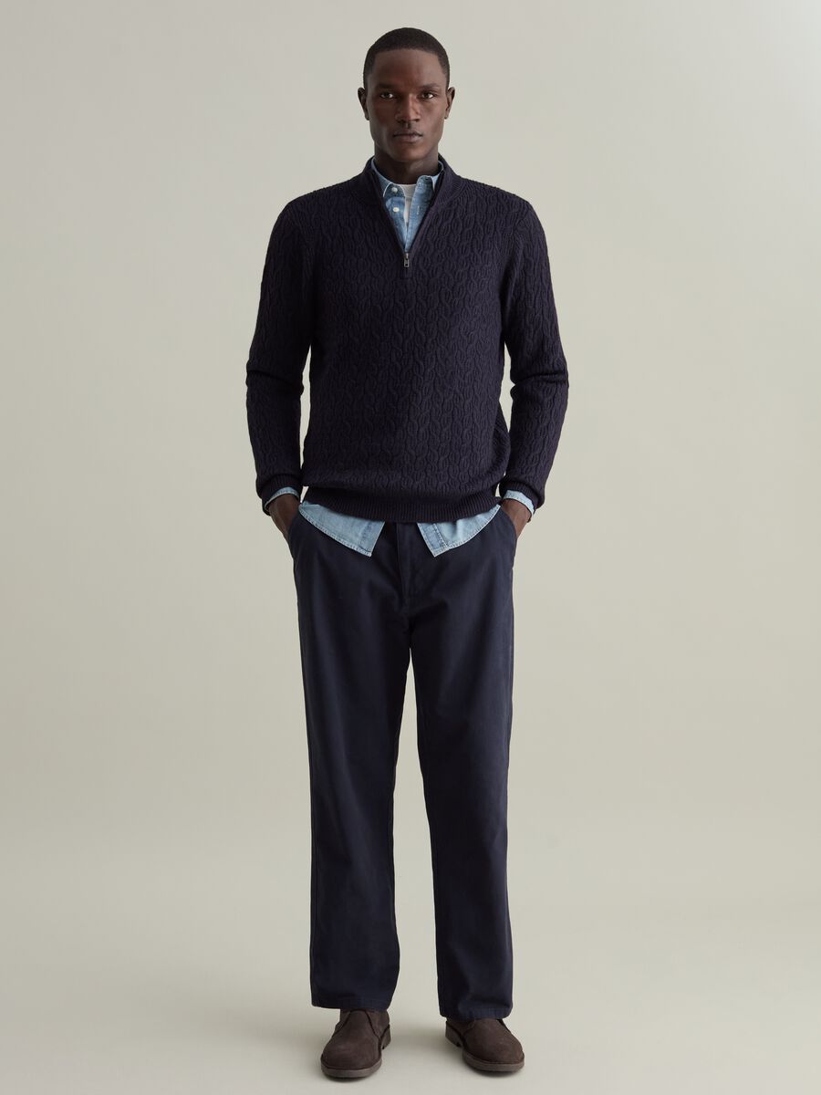 Half-zip cable-knit pullover_1
