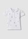 Polo bianca in cotone elasticizzato con colletto classico per bimba regular fit_0