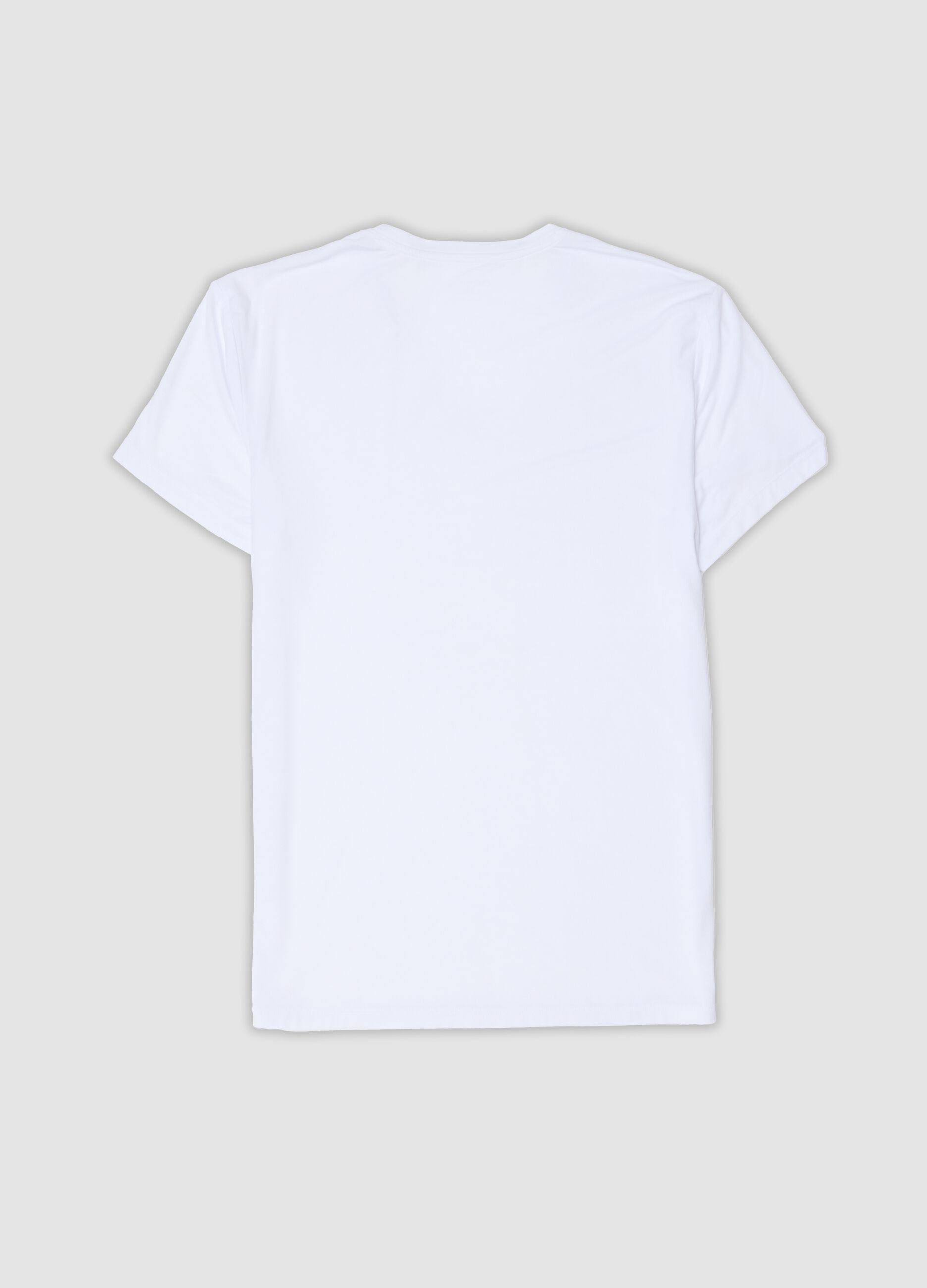 Wei&szlig;es Rundhals-T-Shirt aus elastischem Modal
